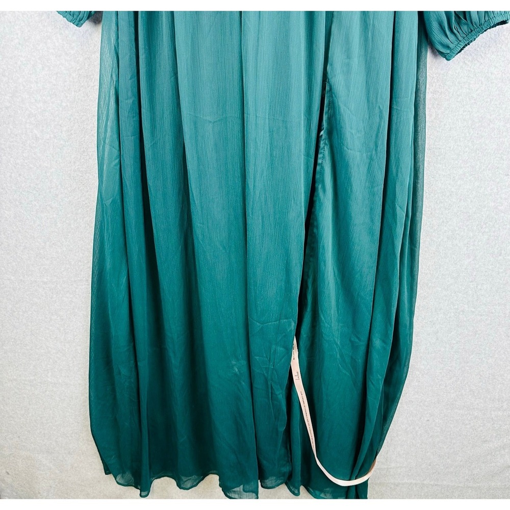 New Lulus Sweet Womans Sz Large Dress Green Chiffon Maxie Dress Lined NWT - Picture 5 of 10